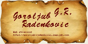 Goroljub Radenković vizit kartica
